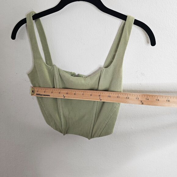 Beige Botany Ultra Soft Structured Mint Green Square Neck Corset Crop Top Small - Picture 6 of 8